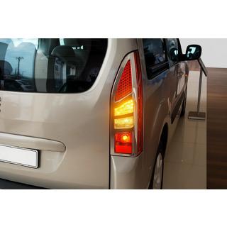 Takavalojen kromipeitteet, suorat (2 kpl, ruostumaton teräs) Citroen Berlingo 2008–2018 kuva 1