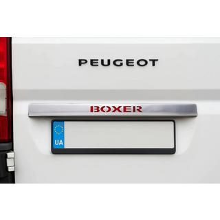 Krominen LED-punainen rekisterikilven ylälista (ruostumaton teräs) Peugeot Boxer 2006–2025 kuva 1