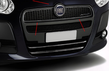 Fiat Doblo II 2010–2022 Jäähdyttimen säleikön peitelistat (2010-2015, yläosa, ruostumaton teräs) kuva 1