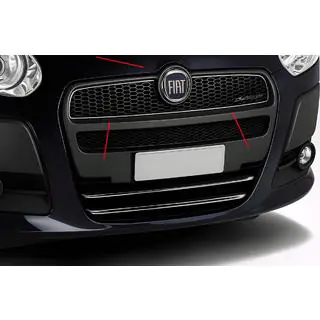 Jäähdyttimen säleikön peitelistat (2010-2015, yläosa, ruostumaton teräs) Fiat Doblo II 2010–2022 kuva 1