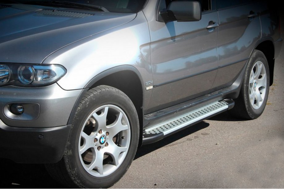BMW X5 E53 1999–2006 Allmond Grey sivuastinlaudat (2 kpl, alumiinia) Image