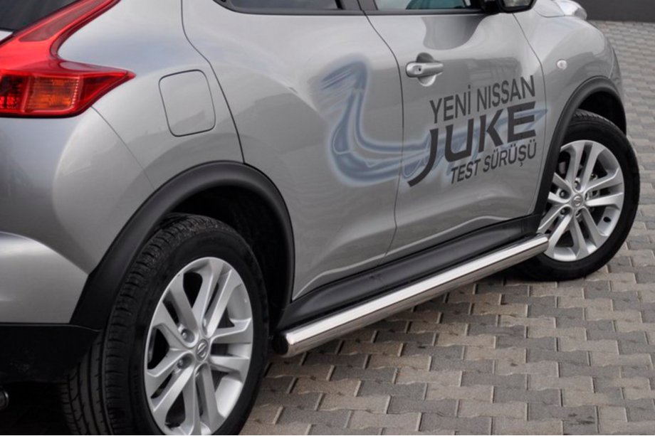 Nissan Juke 2010–2019 Sivuputket Ø60 (2 kpl, ruostumaton teräs) Kuva 2