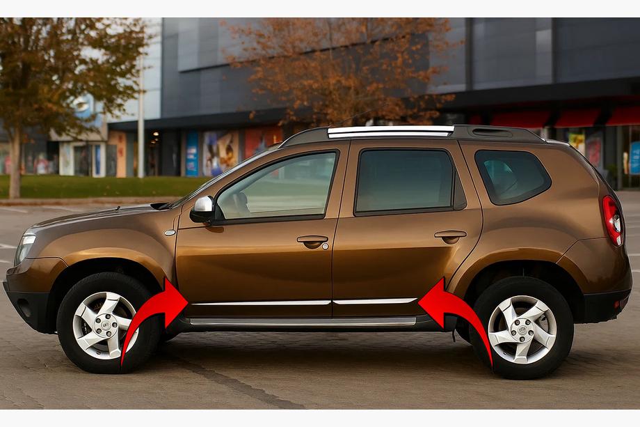 Renault Duster 2008–2017 Oven kromilistat (4 kpl, ruostumaton teräs) Image