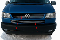 Volkswagen T4 Caravelle/Multivan 1990–2003 Puskurin säleikön suojalistat Косою капот (4 kpl, ruostumaton teräs) kuva 1
