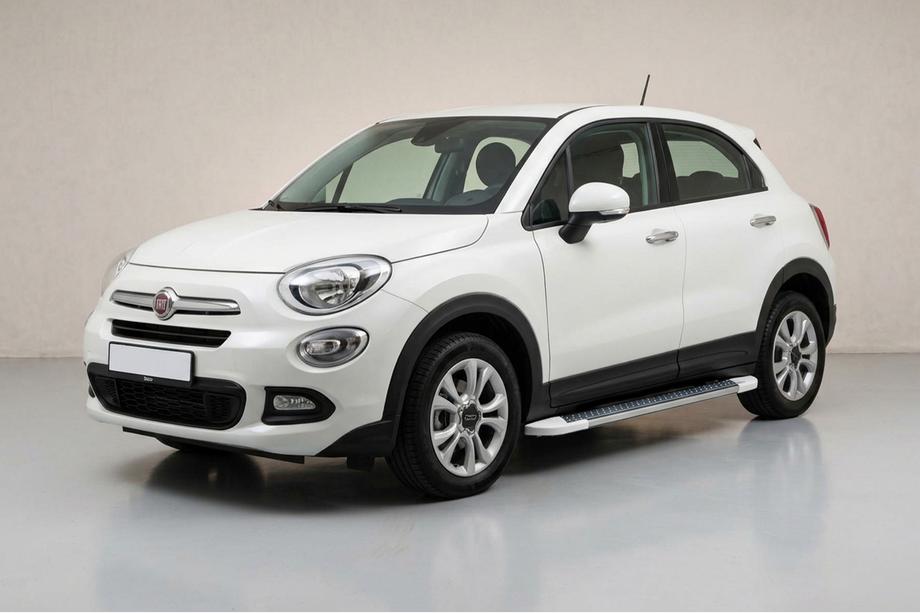 Fiat 500X 2014–2024 Allmond White -sivukynnykset (2 kpl, alumiini) Image