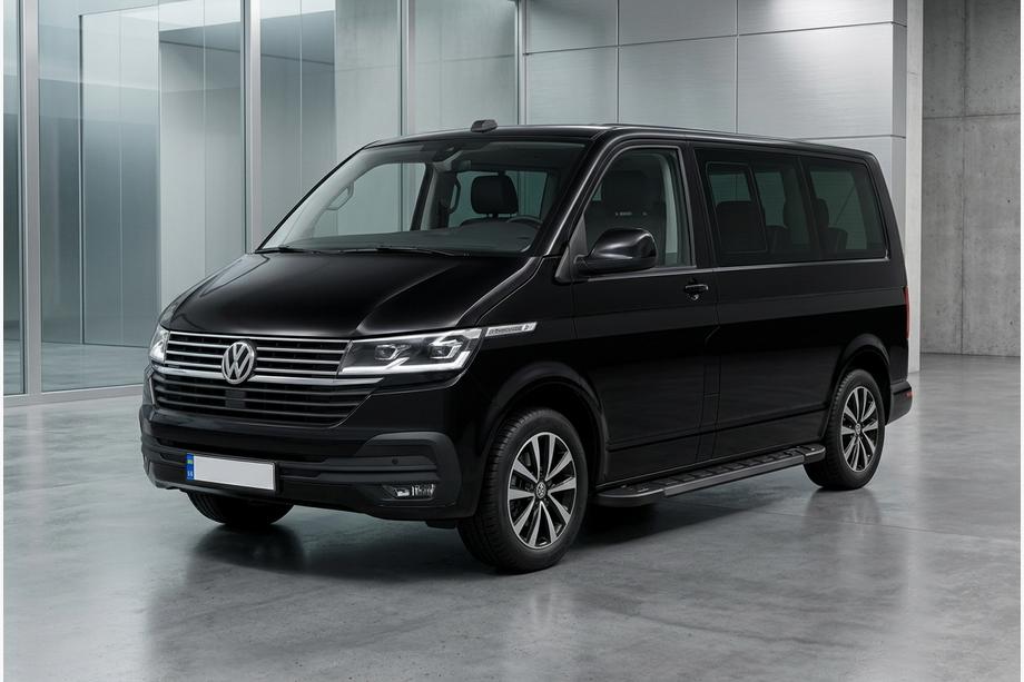 Volkswagen T6 2015–2024 RedLine Black sivuporrastangot (2 kpl, alumiini) Lyhyt akseliväli Image