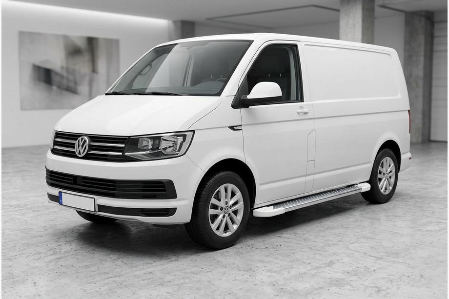 Volkswagen T6 2015–2024 Allmond White -sivukynnykset (2 kpl, alumiini) Pitkä akseliväli Image