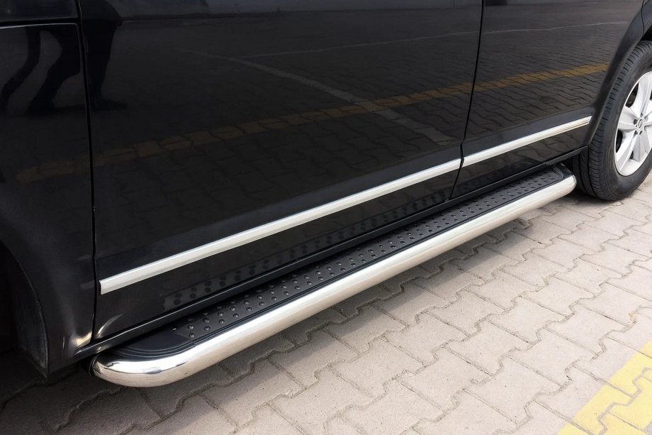 Volkswagen T6 2015–2024 Maydos V2 sivuportaat (2 kpl, ruostumaton teräs) Image