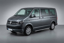 Volkswagen T6 2015–2024 Maya sivukynnykset (2 kpl, alumiini) Lyhyt akseliväli kuva 1