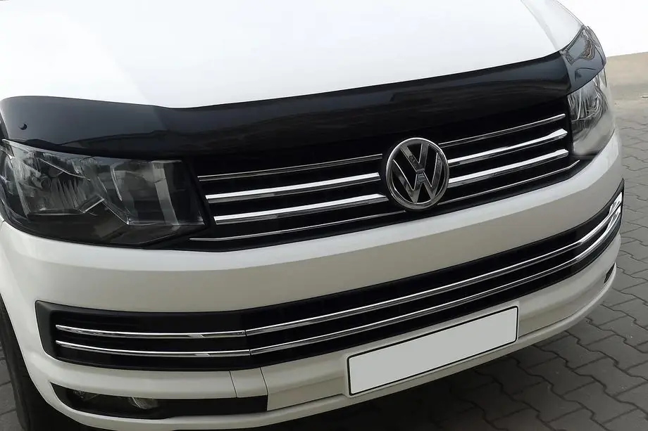 Volkswagen T6 2015–2024 Etupuskurin säleikön suojalistat 2015-2019 (6 kpl, ruostumaton teräs) Image