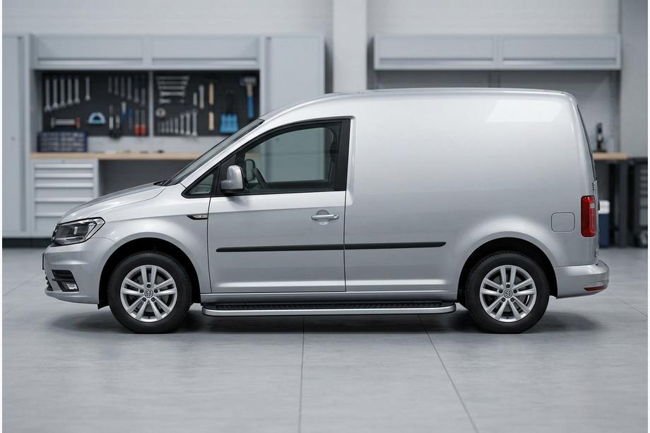 Volkswagen Caddy 2015–2020 Tayga Grey -sivuaskelmat (2 kpl, alumiini) Maxi-alusta Image
