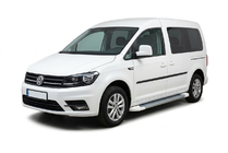 Volkswagen Caddy 2015–2020 Allmond White -sivukynnykset (2 kpl, alumiini) Vakiokiinnityssarja kuva 1
