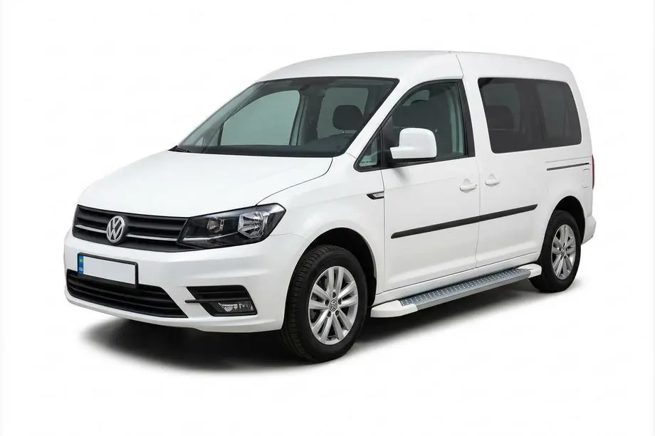 Volkswagen Caddy 2015–2020 Allmond White -sivukynnykset (2 kpl, alumiini) Kuva 1