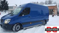 Mercedes Sprinter W906 2006–2018 Premium-sivuporrasputket (2 kpl, ruostumaton teräs) Ø60, keskipitkä akseliväli kuva 6