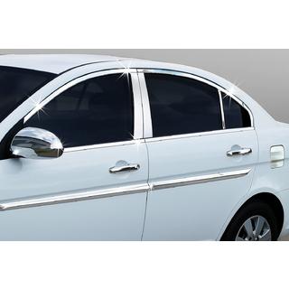 Täydellinen ikkunalistojen sarja (14 osaa, ruostumaton teräs) Hyundai Accent 2006–2010 kuva 1