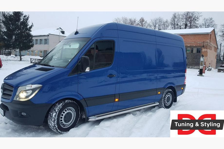 Volkswagen Crafter 2006–2016 Premium-sivuporrasputket (2 kpl, ruostumaton teräs) d60, lyhyt akseliväli Kuva 3