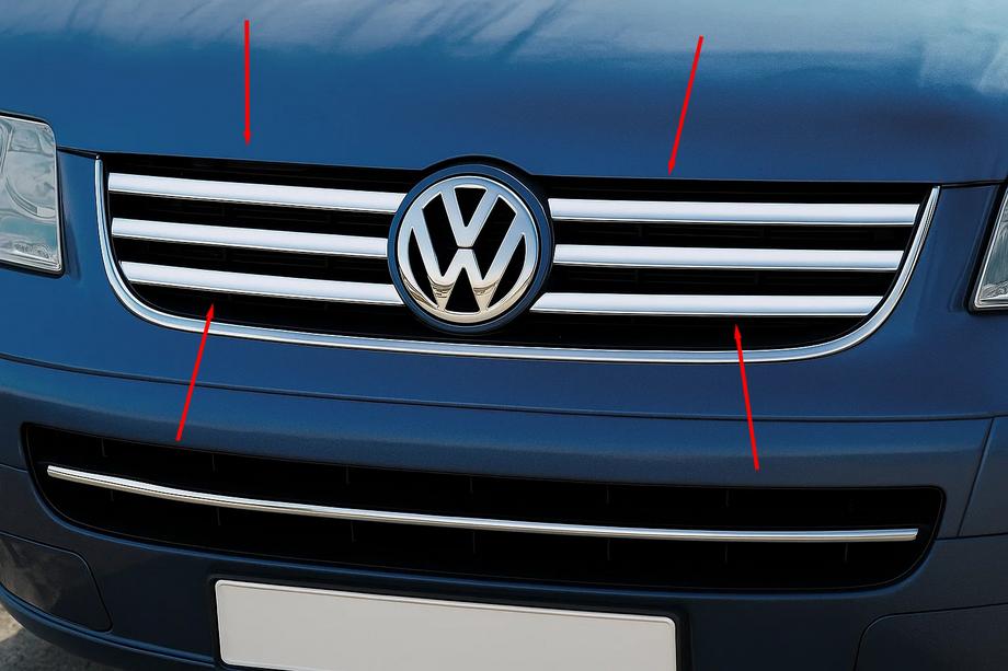 Volkswagen T5 Multivan 2003–2010 Säleikön listat (6 kpl, ruostumaton teräs) Image