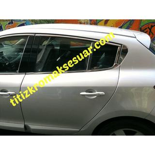 Ikkunoiden ylälistat (HB, 6 kpl, ruostumaton teräs) Renault Megane III 2009–2016 kuva 4