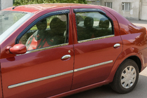 Dacia Logan I 2005–2008 Ovien koristelistat (4 kpl, ruostumaton teräs) kuva 4