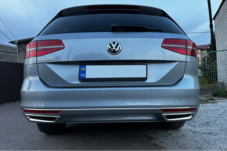 Volkswagen Passat B8 2015–2023 Pakoputkenpään jäljitelmälistat SD/SW (2015-2018, 2 kpl, ruostumaton teräs) OmsaLine – italialainen ruostumaton teräs Kuva 6