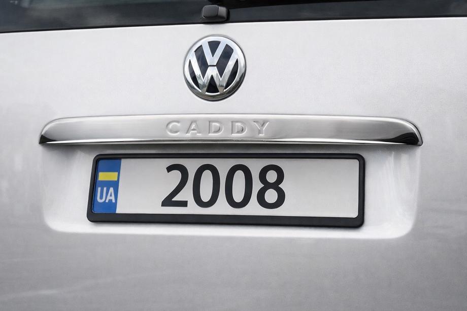 Volkswagen Caddy 2010–2015 Rekisterikilven ylälista (1-ovinen, ruostumaton teräs) Suora, ilman tekstiä, OmsaLine – italialaista ruostumatonta terästä Image