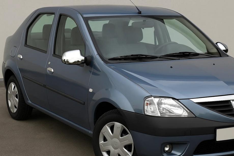 Renault Logan I 2005–2008 Kromatut peilinkuoret, täyspeitteiset (2 kpl) Carmos - kromattu muovi Image