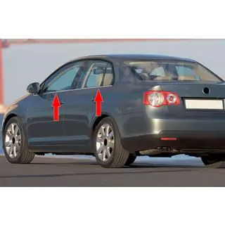 Ikkunankehyksen ulkolistat (4 kpl, ruostumaton teräs) Volkswagen Jetta 2006–2011 kuva 1