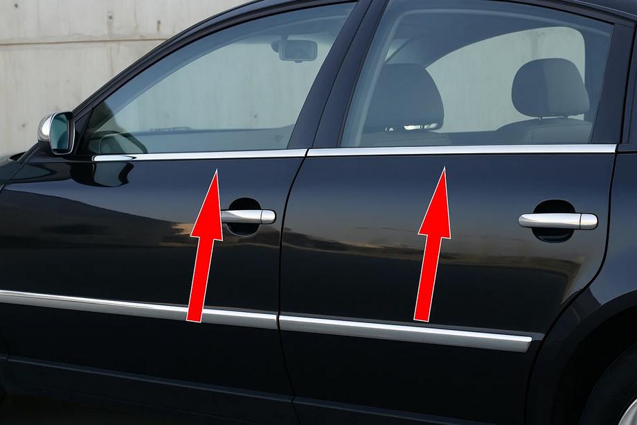 Volkswagen Passat B5 1997–2005 Ikkunankehyksen ulkolistat (4 kpl, ruostumaton teräs) Carmos - turkkilainen teräs Image