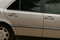 Mercedes C-sarja W202 1993–2001 Ovenkahvan kromisuojat (4 kpl, ruostumaton teräs) kuva 2