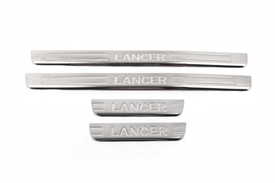 Mitsubishi Lancer 9 2004–2008 OmsaLine kynnyslistat (4 kpl, ruostumaton teräs) Kuva 4