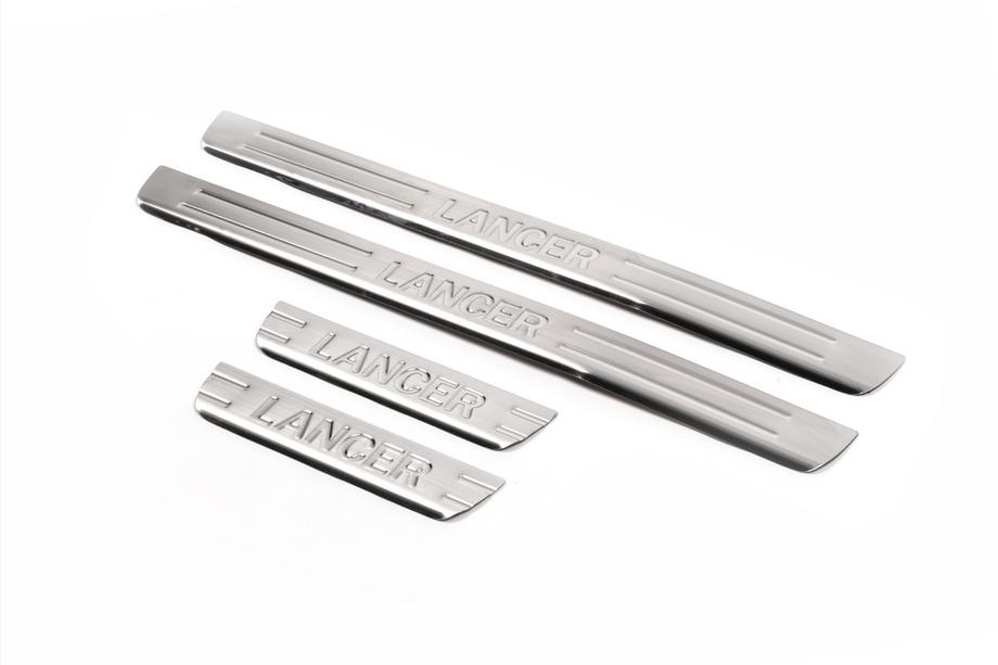 Mitsubishi Lancer 9 2004–2008 OmsaLine kynnyslistat (4 kpl, ruostumaton teräs) Kuva 5