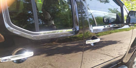 Nissan Navara 2006–2015 Ikkunoiden ulkoreunalistat (4 kpl, ruostumaton teräs) kuva 5