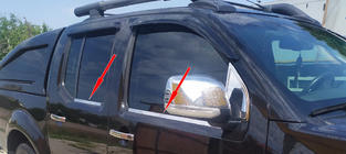 Nissan Navara 2006–2015 Ikkunoiden ulkoreunalistat (4 kpl, ruostumaton teräs) kuva 4