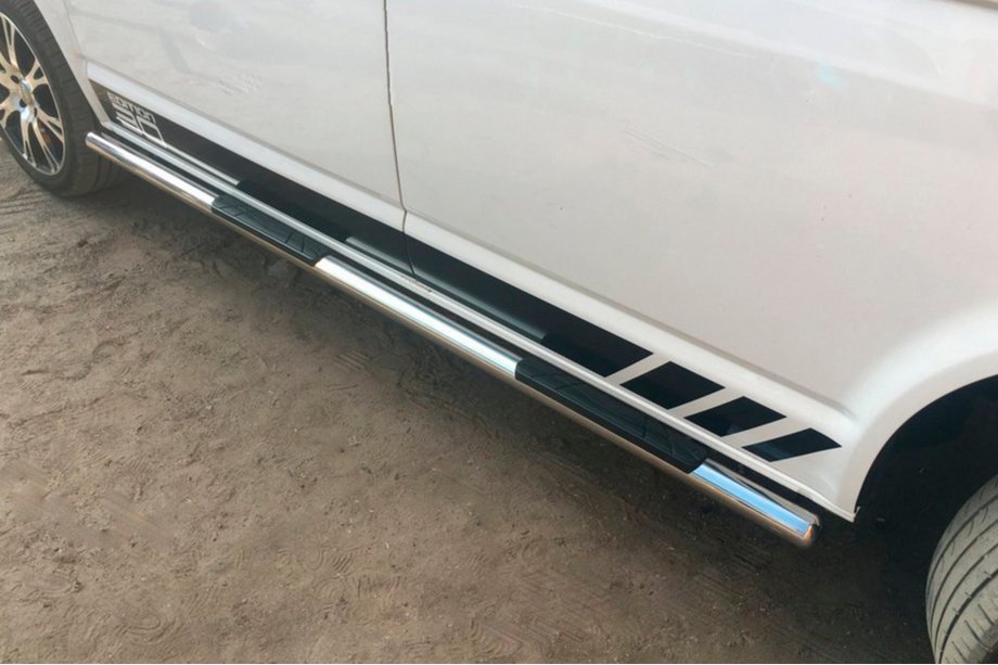 Volkswagen T5 Caravelle 2004–2010 Sivusuojaputket (2 kpl, ruostumaton teräs) 70 mm, pitkä akseliväli Kuva 9