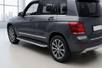 Mercedes GLK-sarja X204 2008–2015 Maydos V1 sivuastinlaudat (2 kpl, alumiini / ruostumaton teräs) kuva 1
