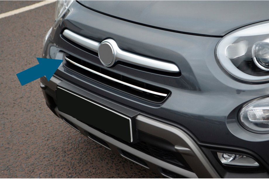 Fiat 500X 2014–2024 Etupuskurin suojalista (ruostumaton teräs) Image