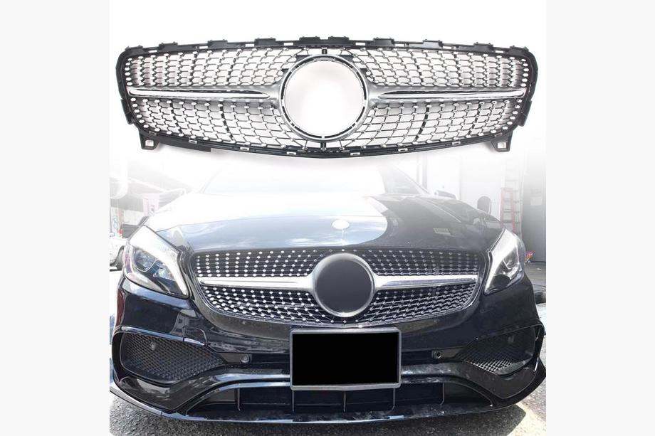 Mercedes A-sarja W176 2012–2018 Etusäleikkö Diamond Silver (2015-2018) Kuva 1
