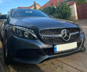 Mercedes C-class W205 2014–2021 Etusäleikkö Diamond Silver (Avantgarde/AMG-Line/C43 AMG) 2018+, kameralla kuva 4
