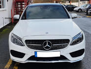 Mercedes C-class W205 2014–2021 Etusäleikkö Diamond Silver (Avantgarde/AMG-Line/C43 AMG) 2018+, kameralla kuva 17