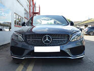 Mercedes C-class W205 2014–2021 Etusäleikkö Diamond Silver (Avantgarde/AMG-Line/C43 AMG) 2018+, kameralla kuva 19