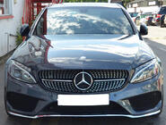 Mercedes C-class W205 2014–2021 Etusäleikkö Diamond Silver (Avantgarde/AMG-Line/C43 AMG) 2018+, kameralla kuva 20