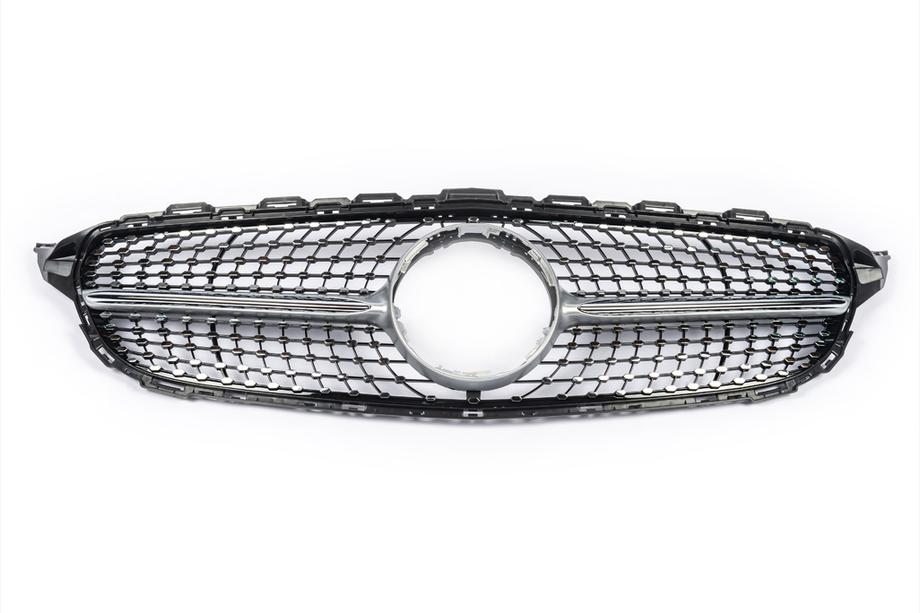 Mercedes C-class W205 2014–2021 Etusäleikkö Diamond Silver (Avantgarde/AMG-Line/C43 AMG) Kuva 10