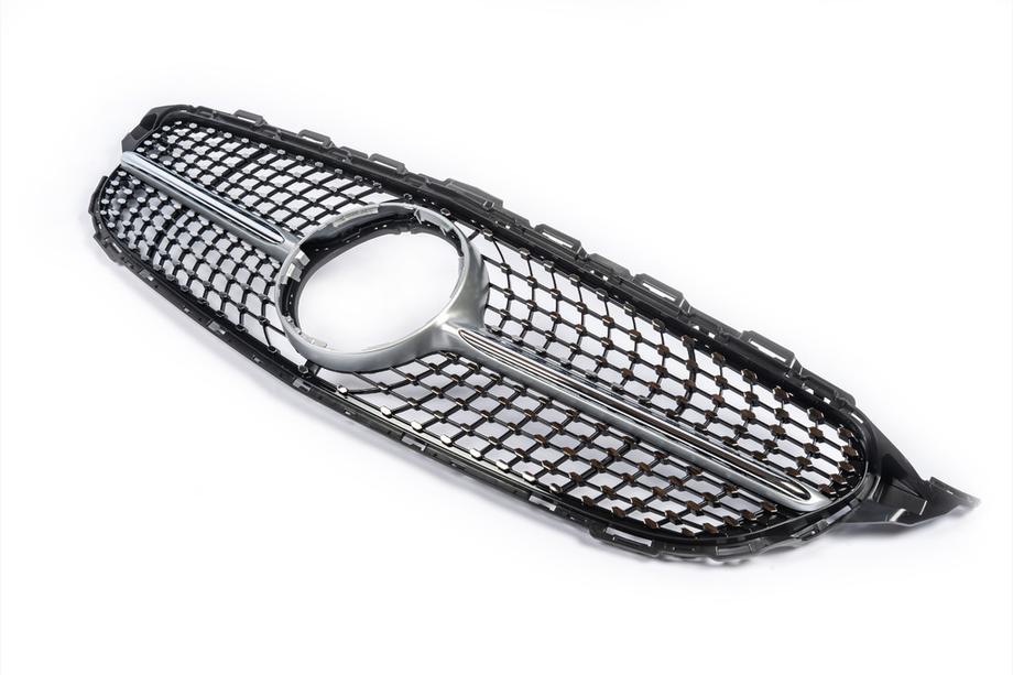 Mercedes C-class W205 2014–2021 Etusäleikkö Diamond Silver (Avantgarde/AMG-Line/C43 AMG) Kuva 9