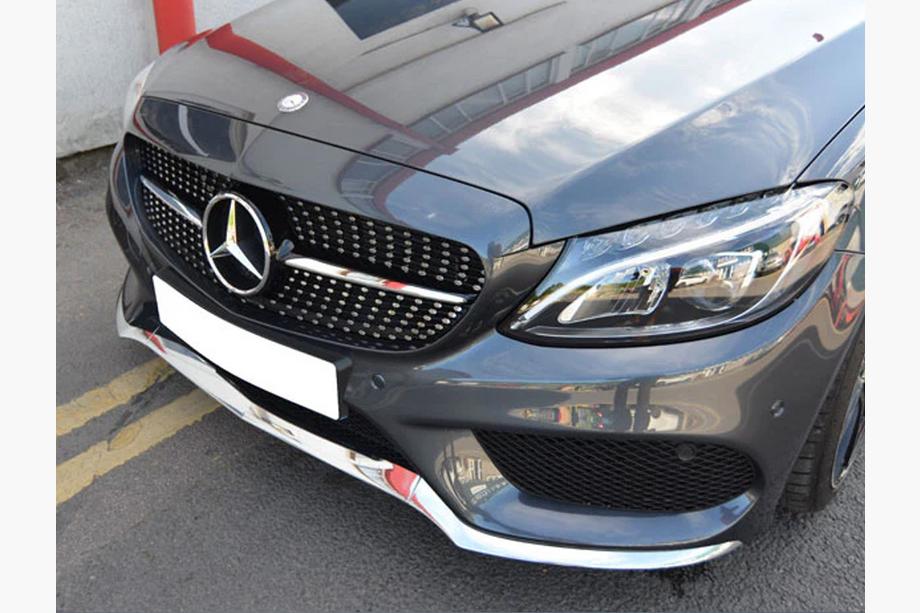 Mercedes C-class W205 2014–2021 Etusäleikkö Diamond Silver (Avantgarde/AMG-Line/C43 AMG) Kuva 16