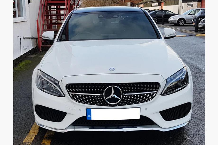 Mercedes C-class W205 2014–2021 Etusäleikkö Diamond Silver (Avantgarde/AMG-Line/C43 AMG) Kuva 17