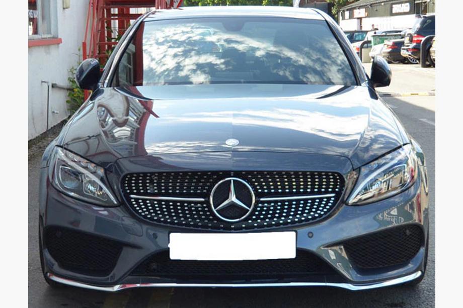 Mercedes C-class W205 2014–2021 Etusäleikkö Diamond Silver (Avantgarde/AMG-Line/C43 AMG) Kuva 20