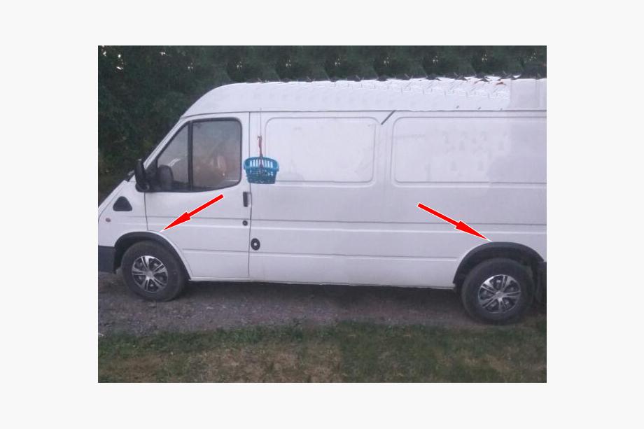 Ford Transit 1991–2000 Lokasuojan kaarilevikkeet (4 kpl, mustat) Image