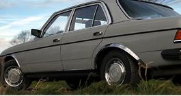 Mercedes W123 1975–1986 Pyöränkaaren kromilistat (4 kpl, ruostumaton teräs) kuva 5