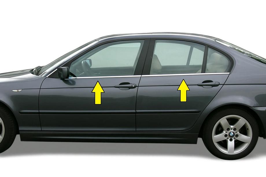 BMW 3-sarja E46 1998–2006 Ikkunalistat (ruostumaton teräs) OmsaLine – italialainen ruostumaton teräs Kuva 2