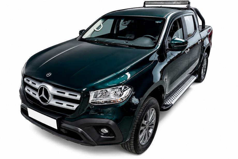 Mercedes X class 2017–2020 Allmond Grey -sivuporrassarja (2 kpl, alumiini) Image